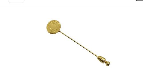 Authentique broche Hermès Clou De Selle en matériel doré