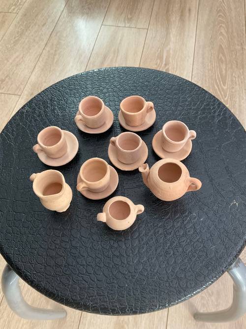 Vends mini service à café en terre cuite, dînette ou décoration