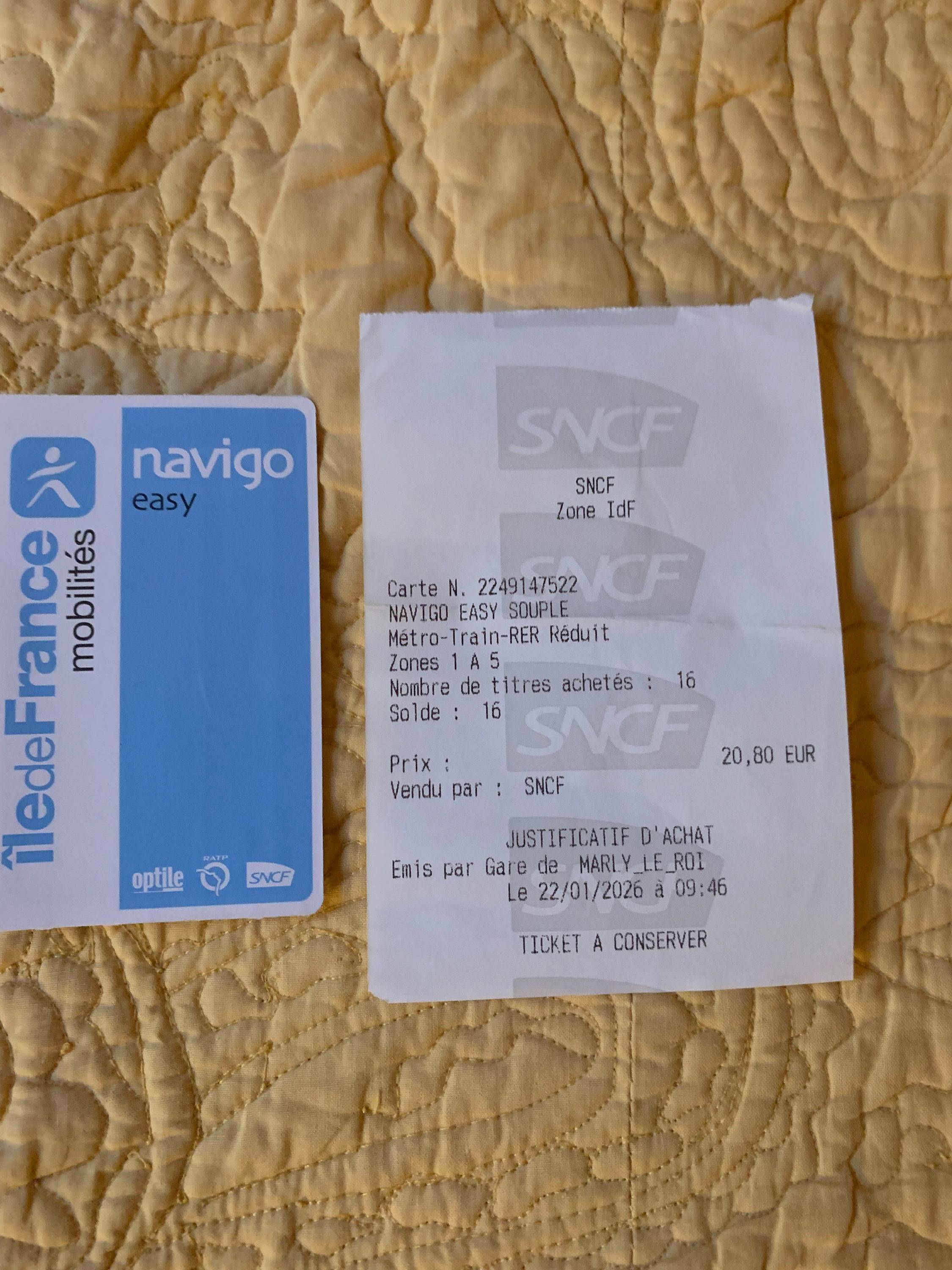Navigo Easy 16 tickets train/RER demi-tarif le 31 août