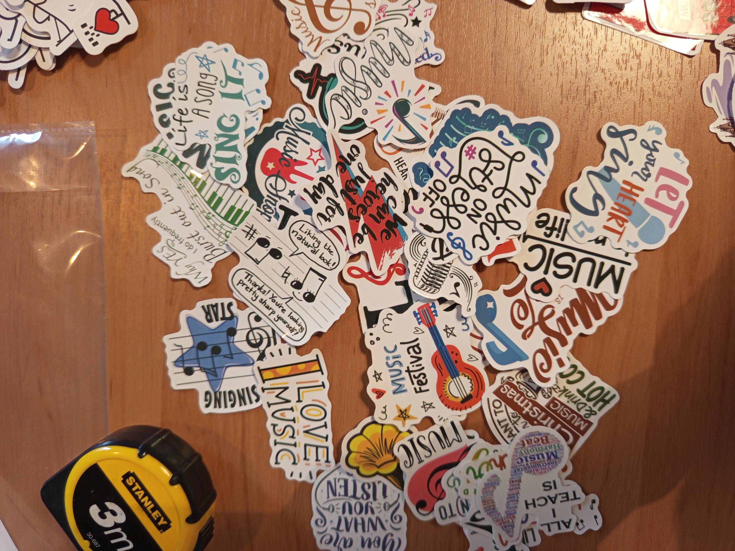 Lot de Stickers variés Autocollants - Stickers - Thème Musique - 30 pièces