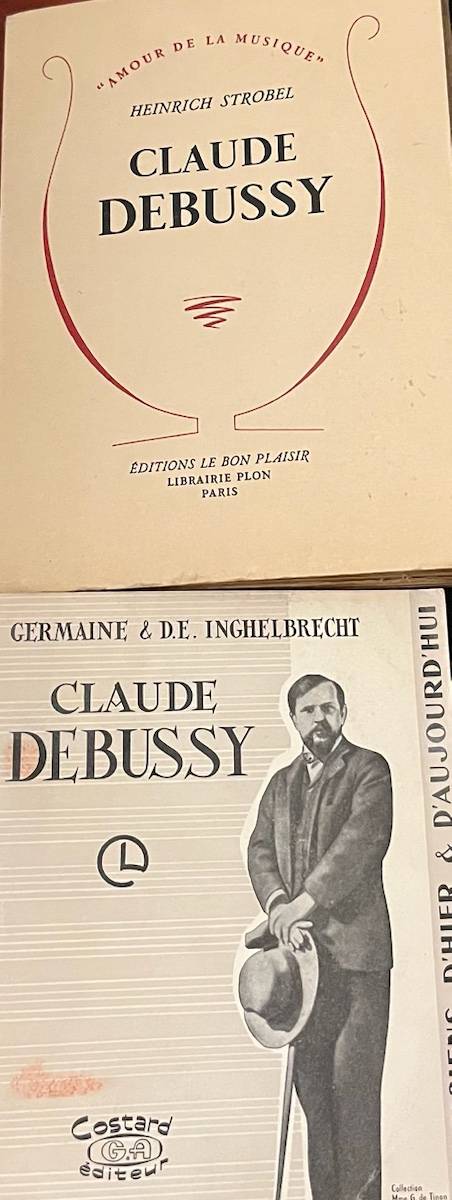 Vends 2 livres sur Debussy (1952 et 1953)