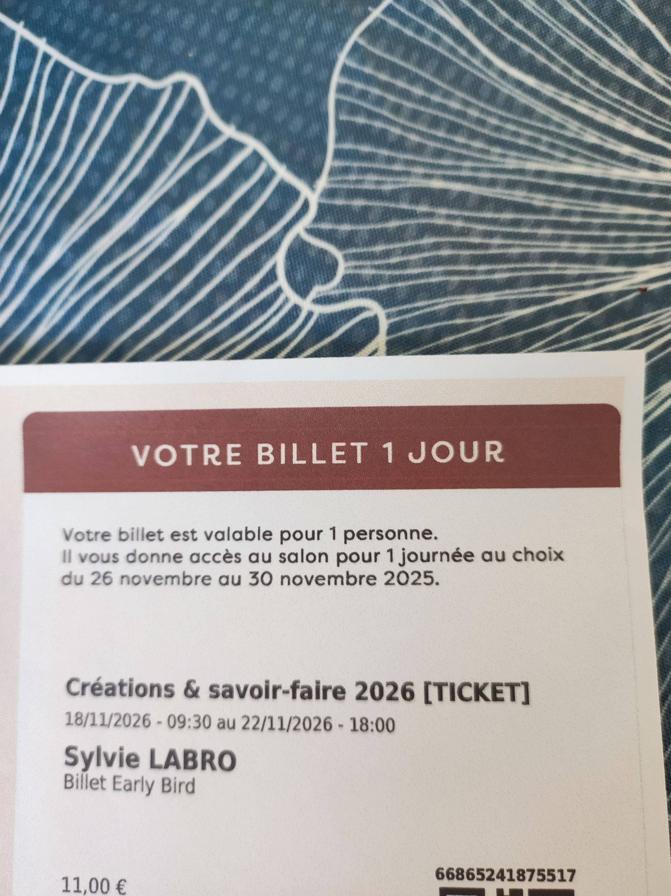 Propose places pour le salon créatif à Porte de Versailles du 21 novembre