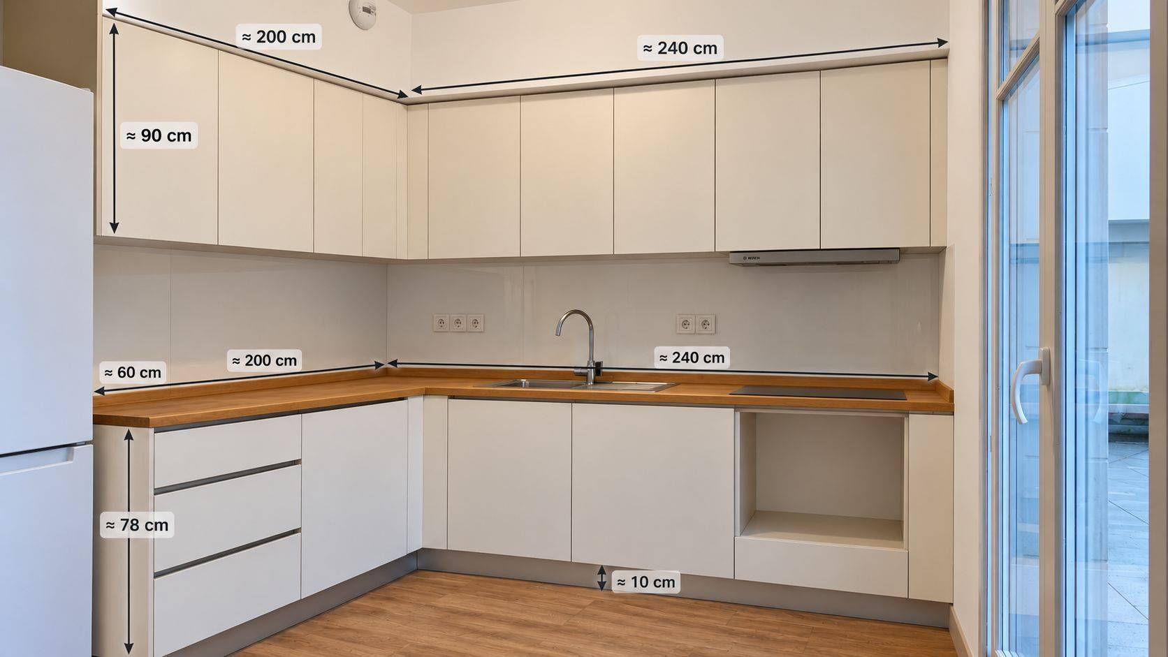 Vends cuisine équipée moderne en L – très bon état