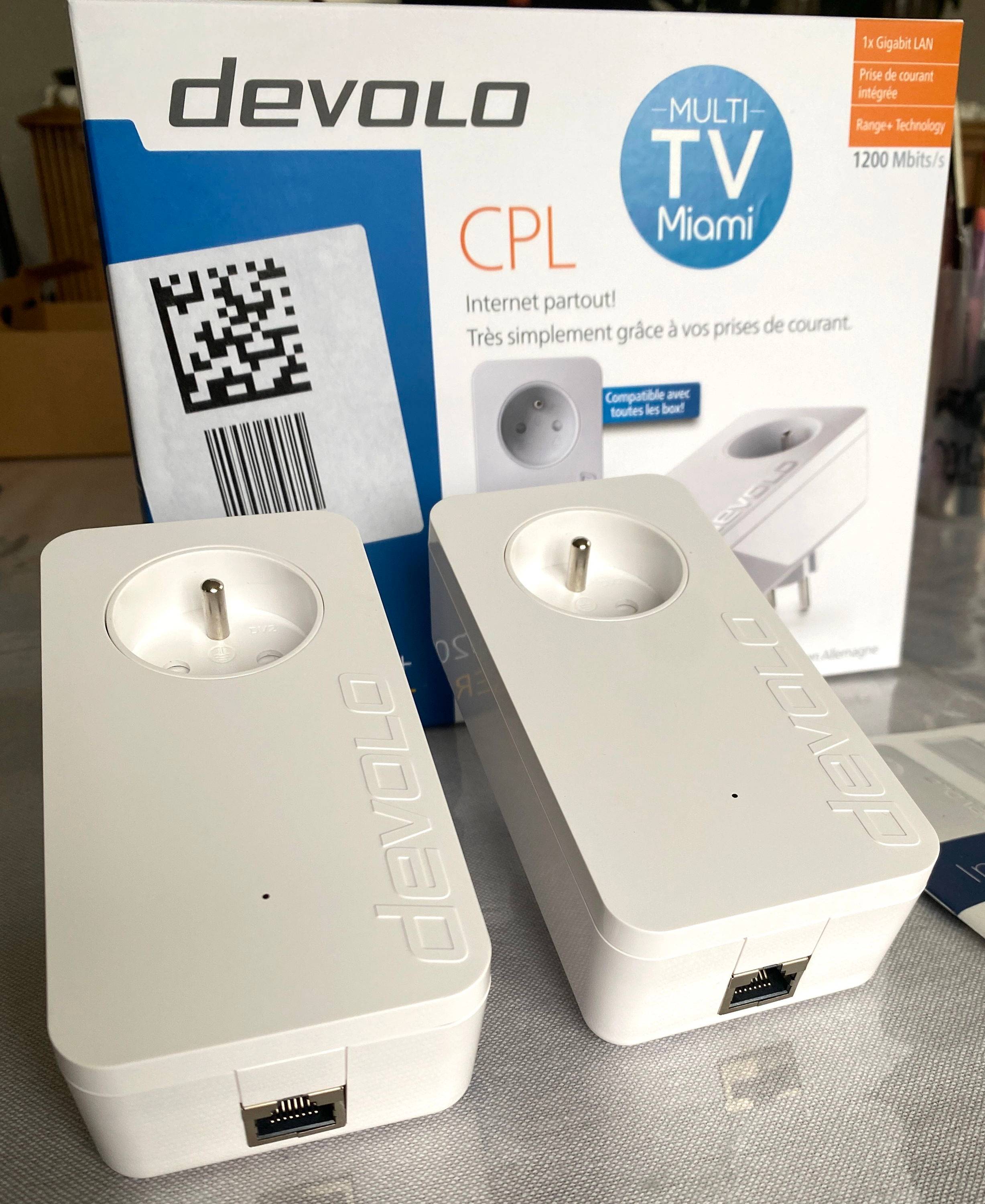 CPL Devolo dLAN 1200 + avec prises intégrées neuves