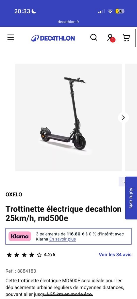 Vends trottinette électrique neuve