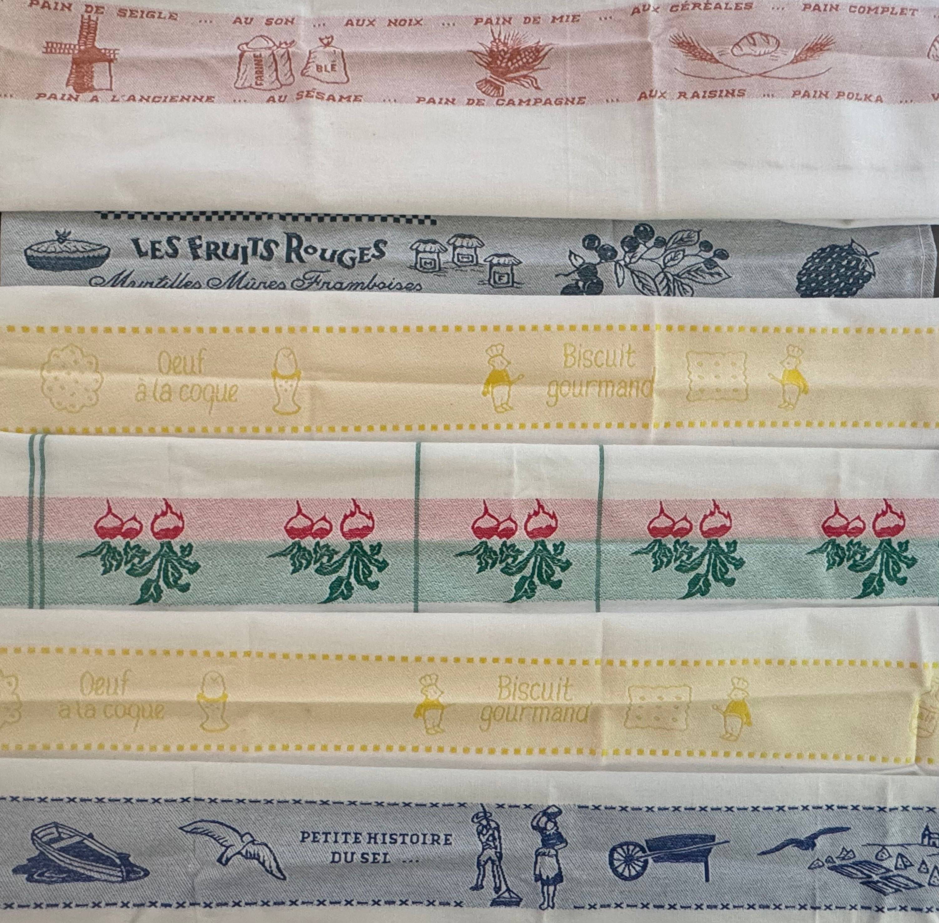 Vends lot de 6 torchons Mulliez neufs – coton et lin – made in France