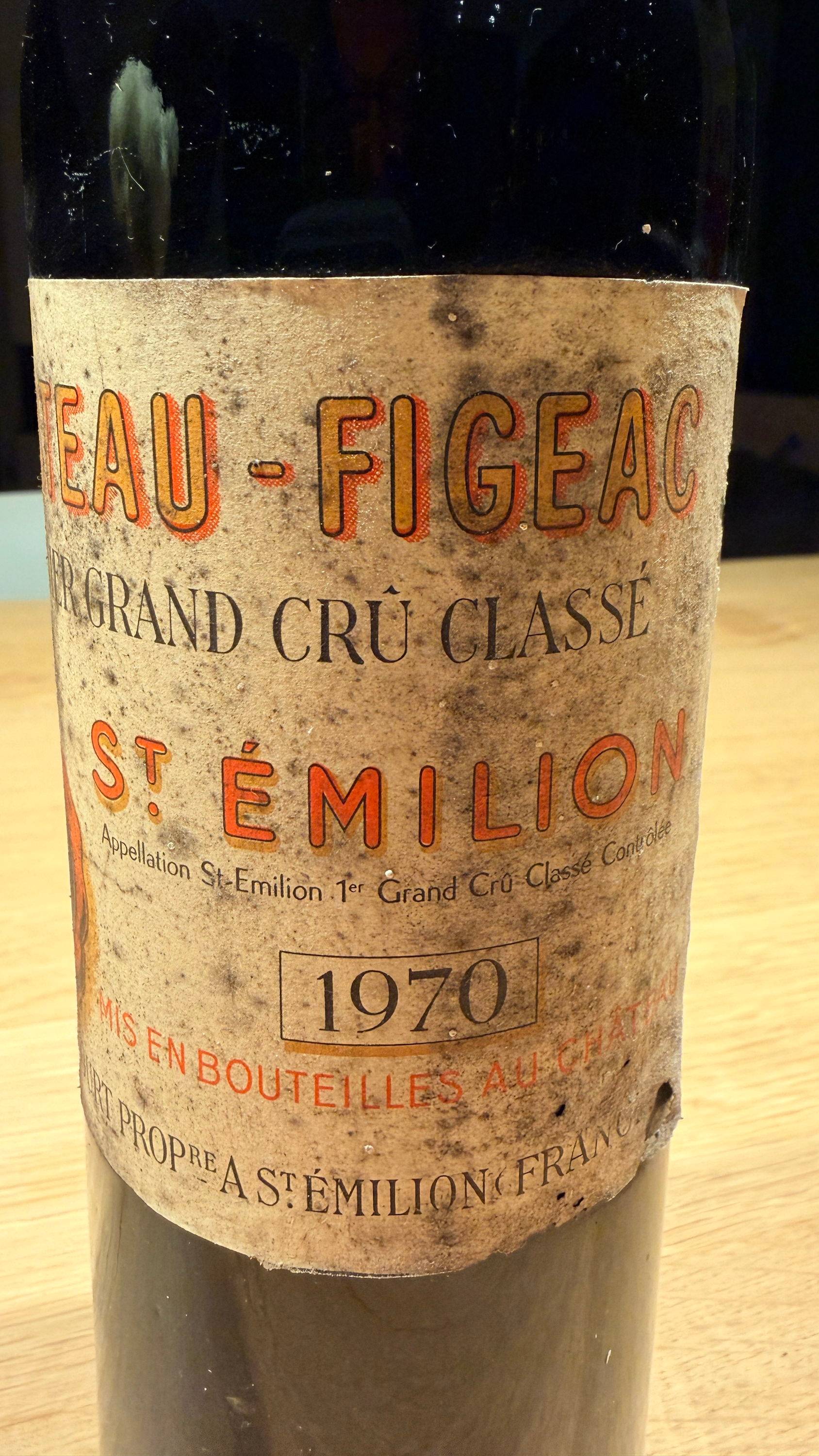 Vends Château Figeac Ier grand cru classé 1970