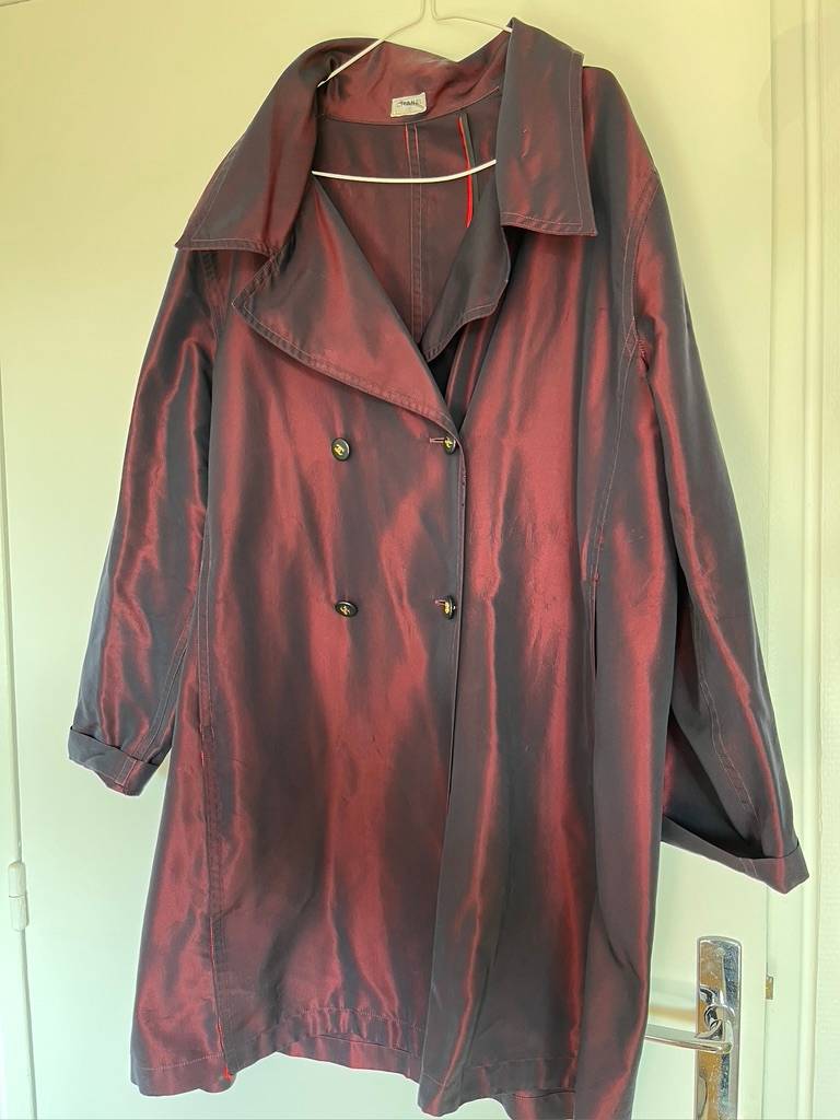 Vends trench 3/4 soie bordeaux Chanel - Taille XXL