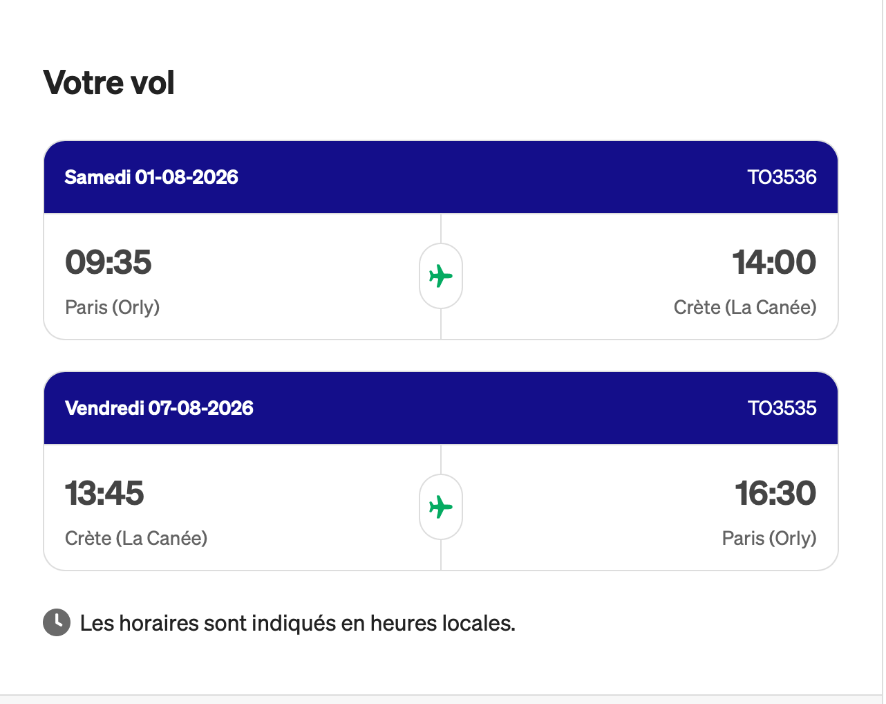 Vends billet d'avion pour La Canée (Crète) le 1er août