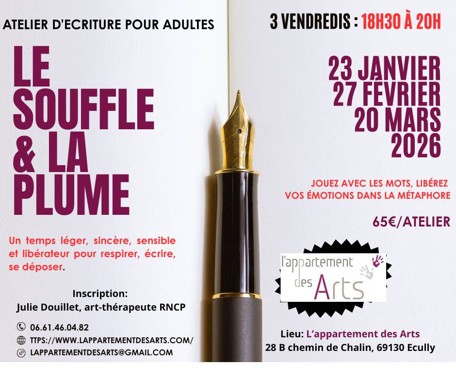 1 session de 3 ateliers d’écriture pour adultes