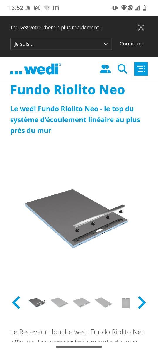 Vends receveur a carreler pour douche a l’italienne