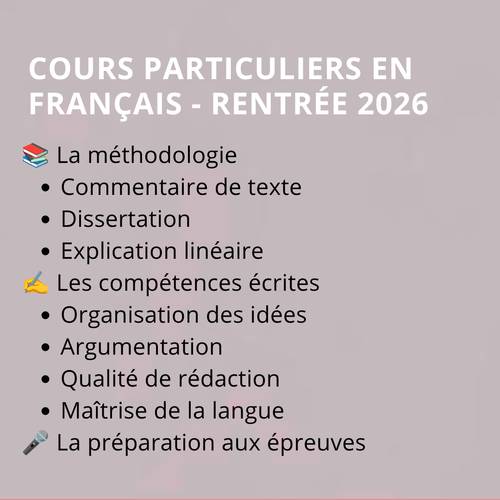 Propose professeur de lettres pour élèves de lycée – Préparation annuelle