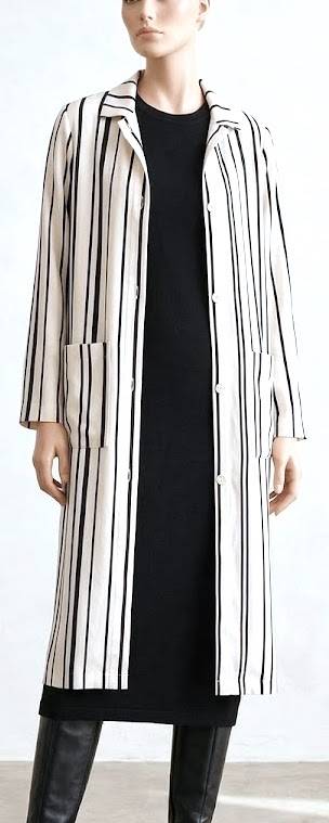 Vends manteau d’été ivoire et noir rayé Monki - Taille XS