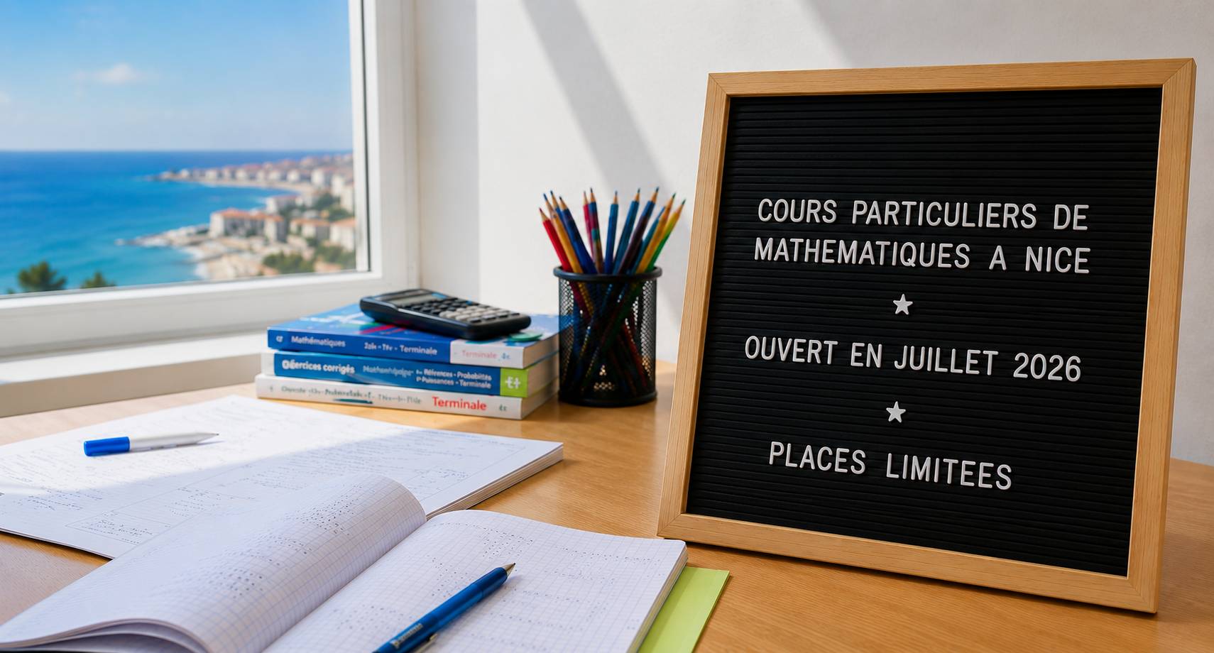 Propose cours particuliers de Maths à Nice par un professeur expérimenté pour prendre de l’avance cet été