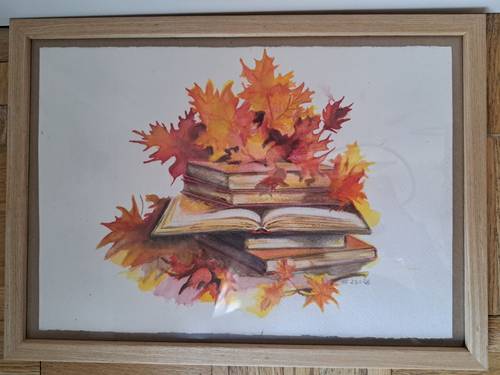 Vends aquarelle originale "les livres"
