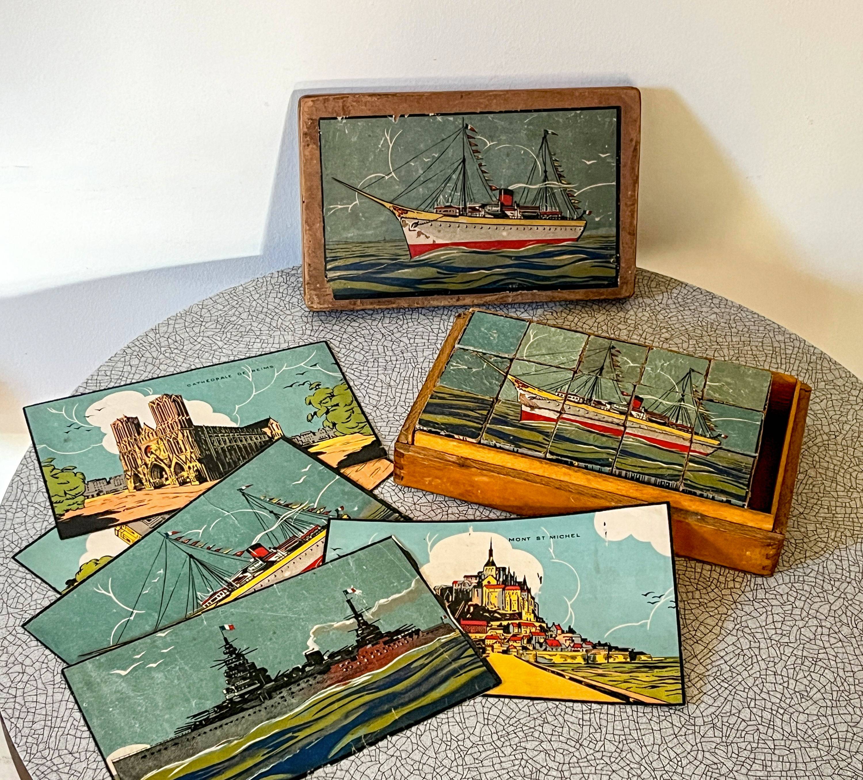 Ancien puzzle jeu de cubes 6 avec sa boîte - Vintage | Beebs