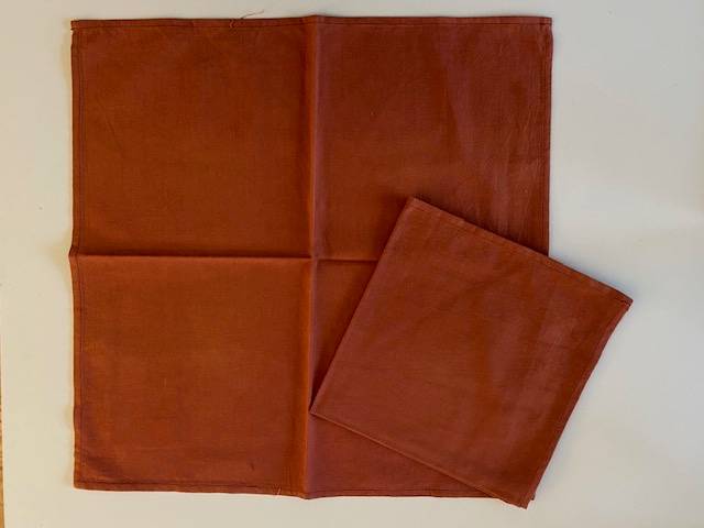 Serviettes coton coloris brique – état neuf