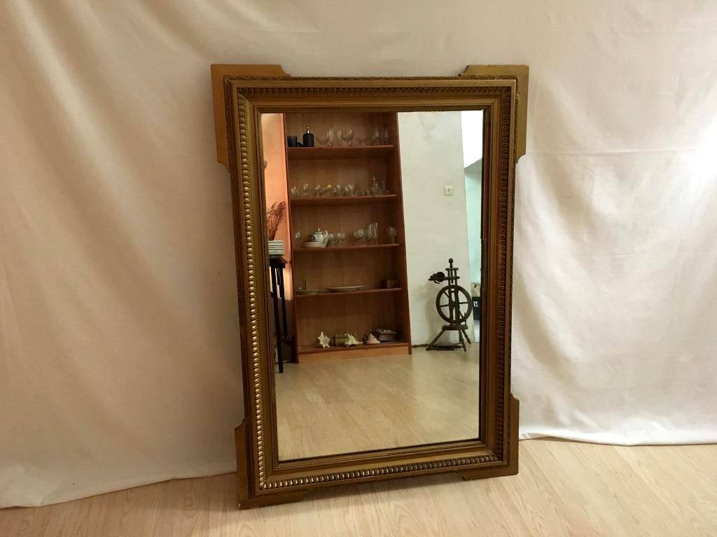 Vends grand miroir en stuc doré