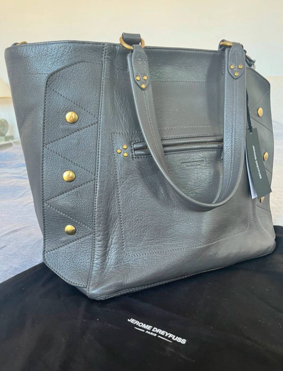 Vente sac a main ROGER jerome Dreyfus cuir gris neuf