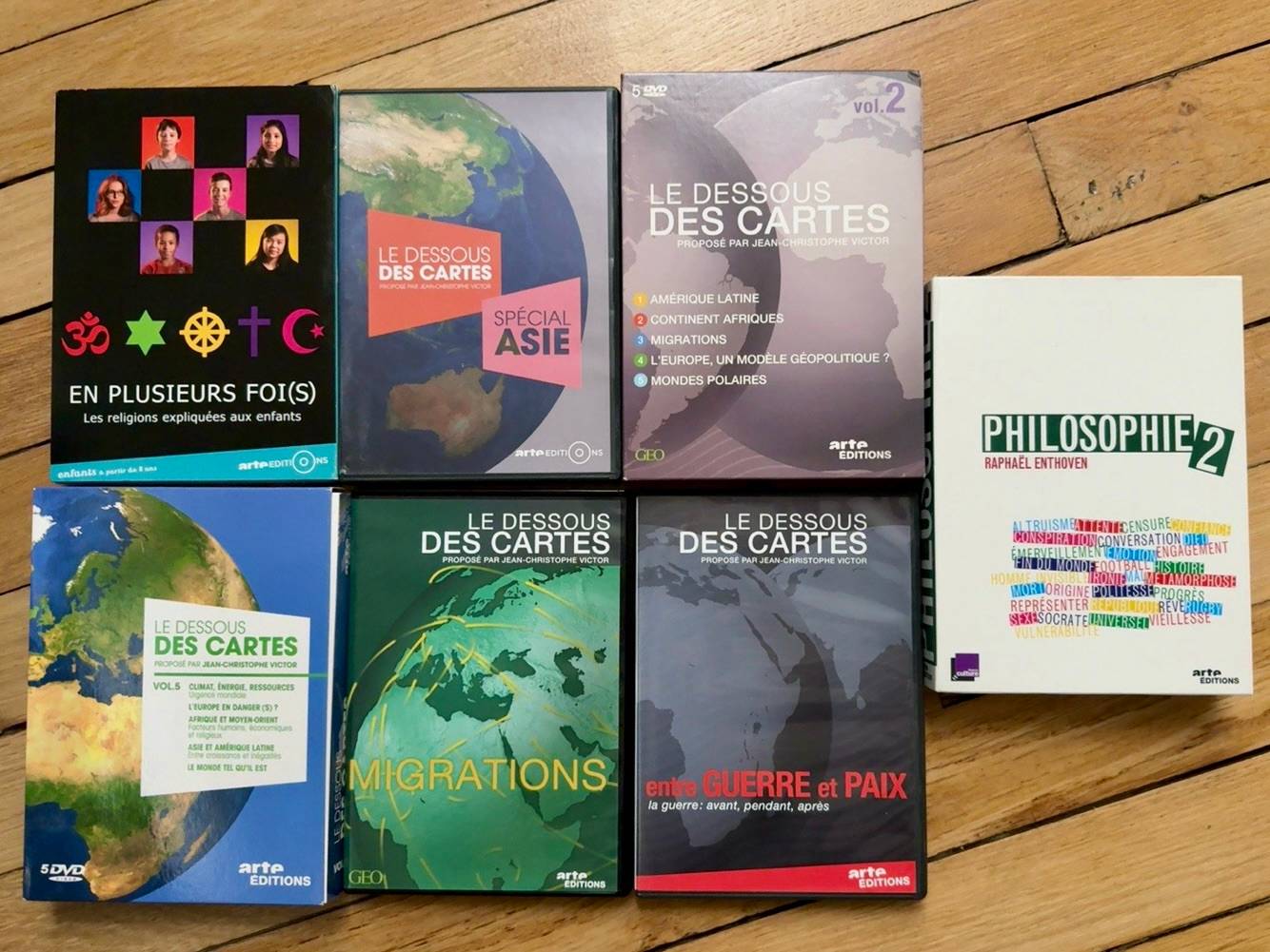 Vends lot de 7 DVD Arte Éditions – Le Dessous des Cartes, Philosophie & Religions