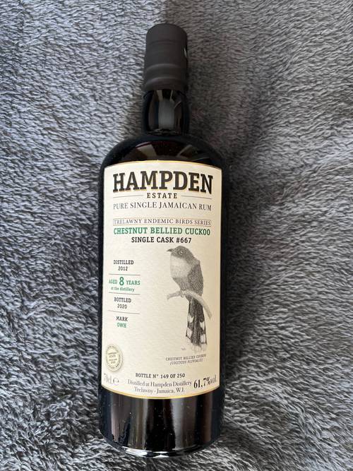 Vends Hampden - 8 ans - 2012 - OWH Single Cask #667 Paris Edition - 61,70% (Chestnut Bellied Cuckoo)