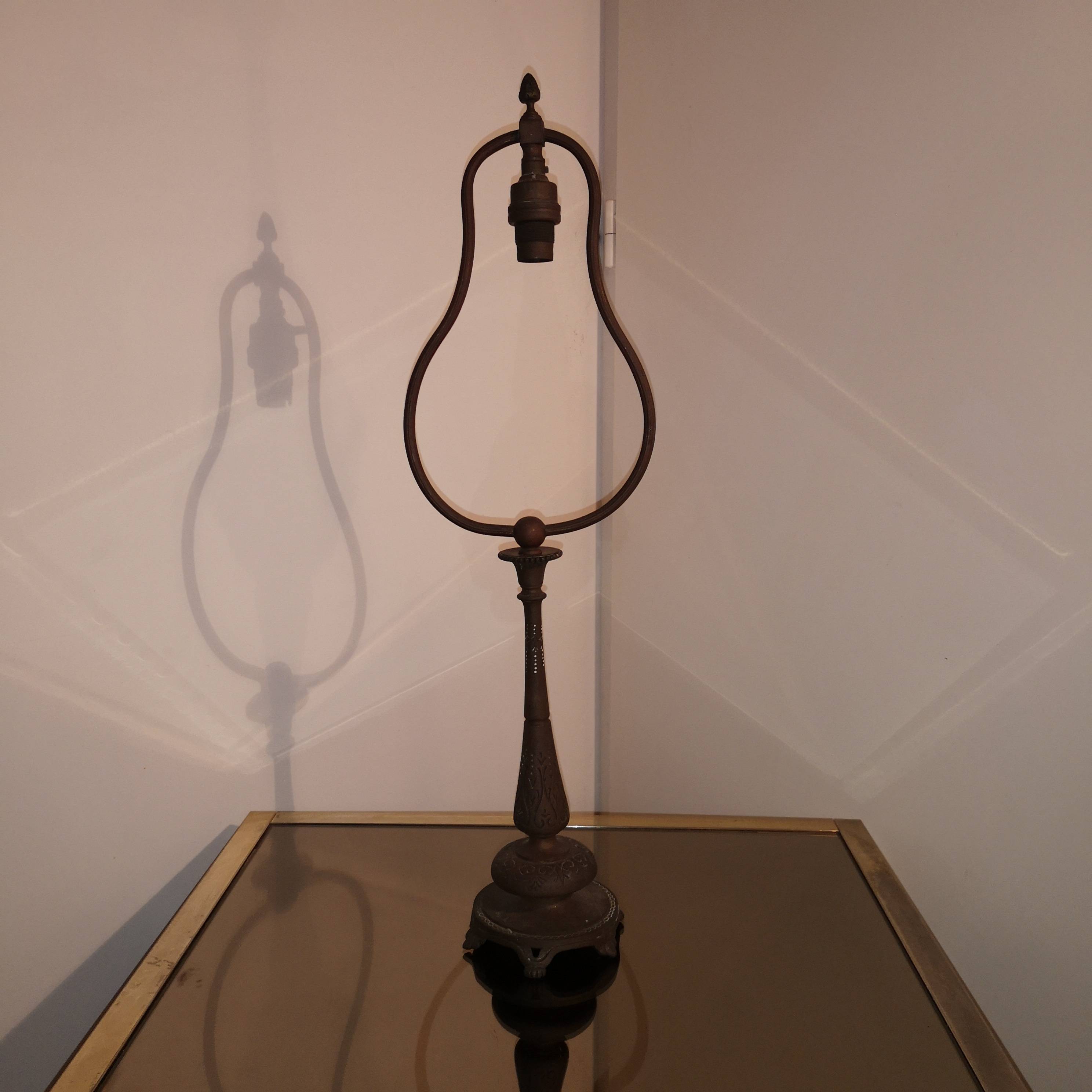 Rare pied de lampe Bronze Orientaliste Art Nouveau - 1900