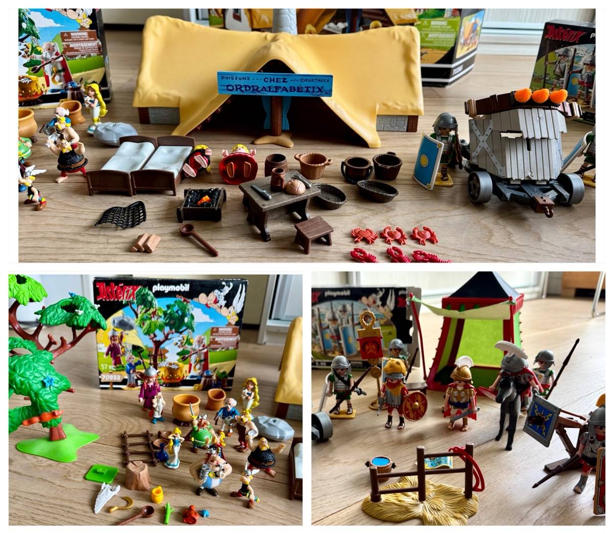 Nous vendons 5 boîtes de Playmobil : Astérix et la Hutte, Panoramix et le chaudron de Potion Magique, le Camp