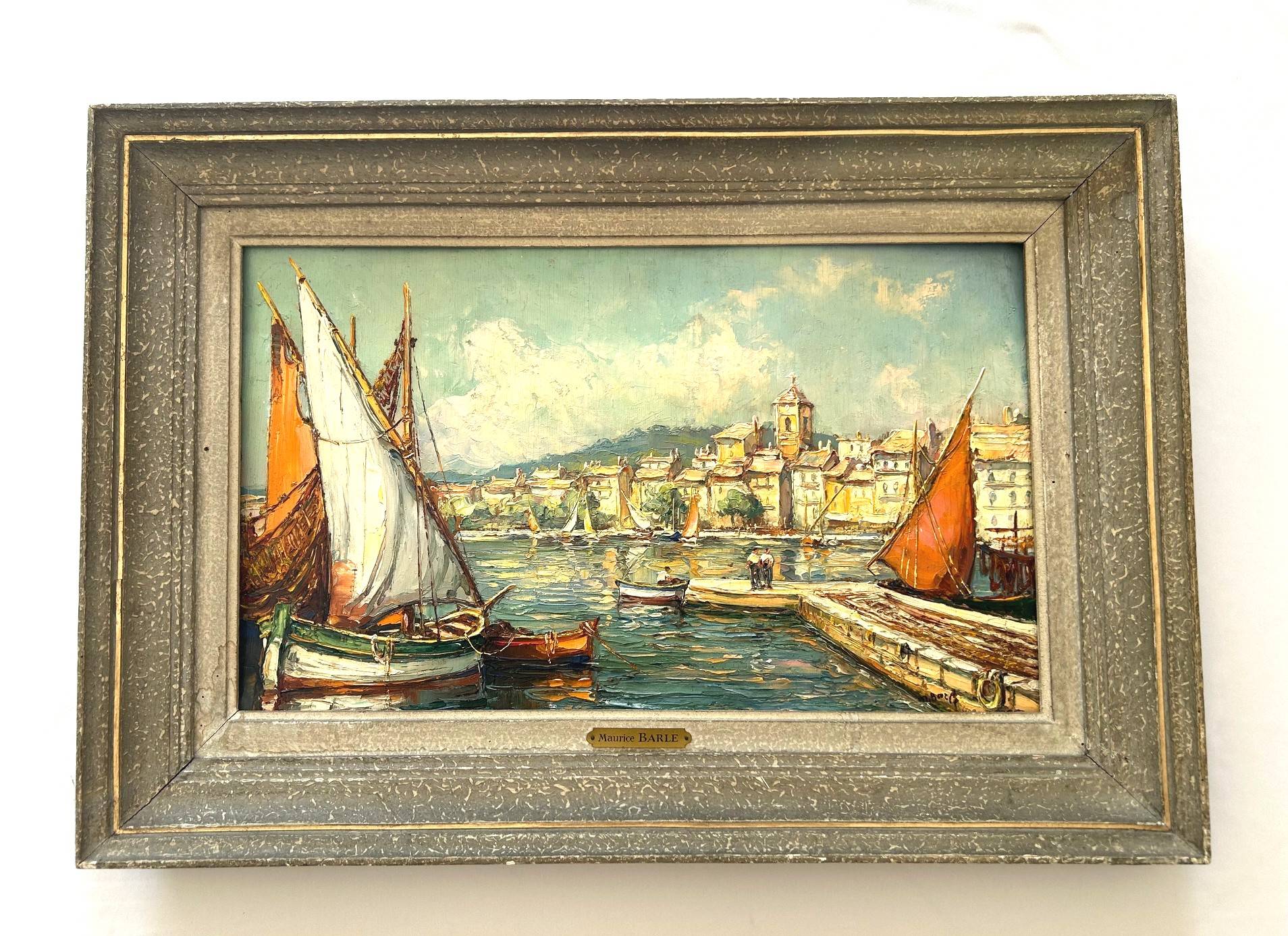 Vends tableau de Maurice Barle (port méditerranéen)