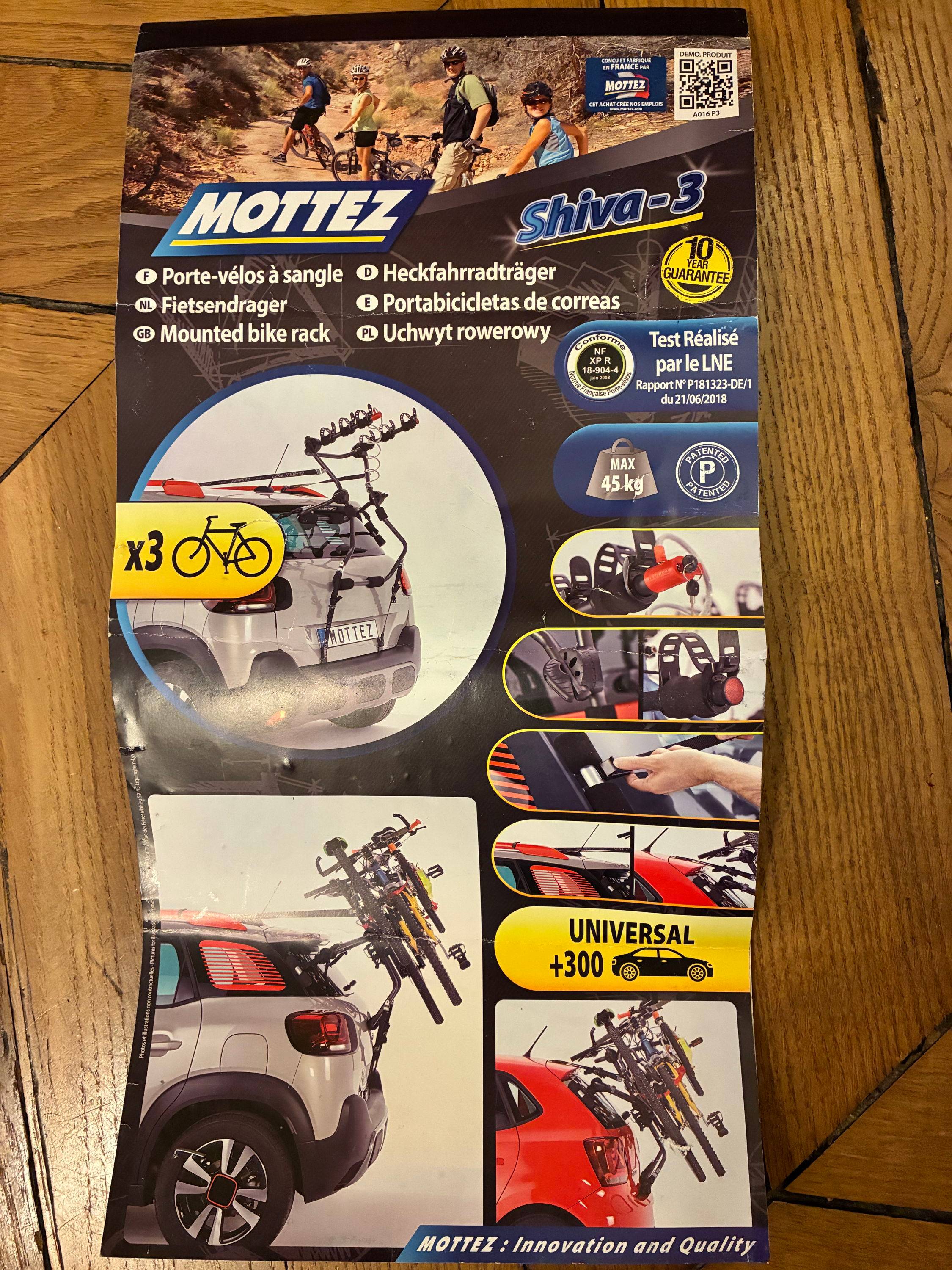 Vends porte-vélo 3 vélos