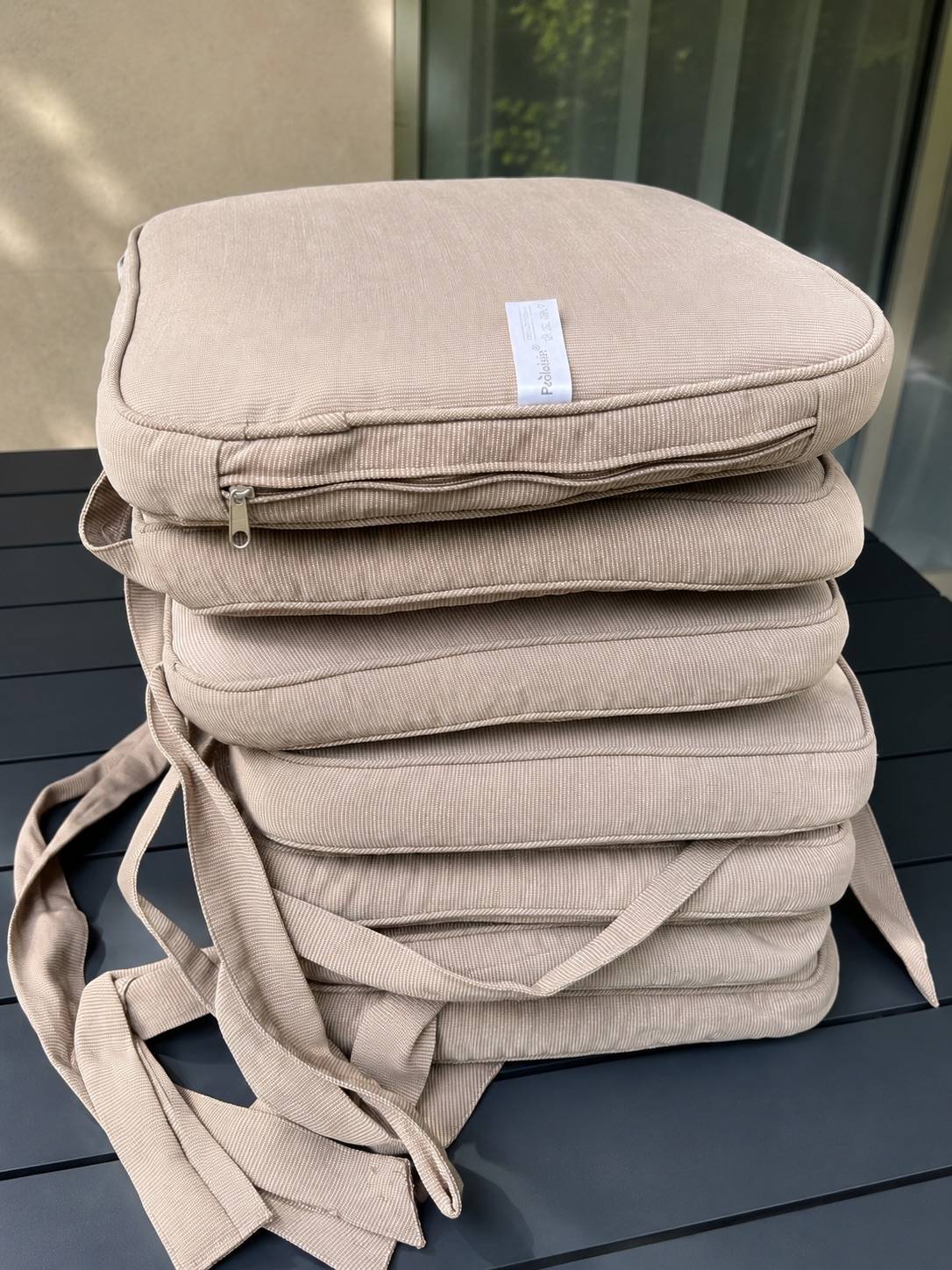 Vends 7 coussins d’assise Proloisirs 45x45 cm beige – déhoussables