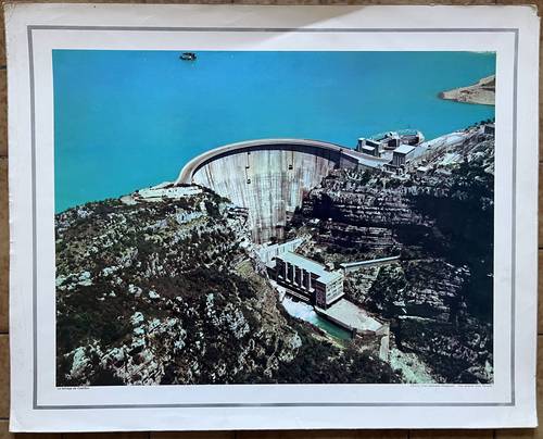 Vends ancienne photographie scolaire CDN - Barrage de Castillon (Verdon, Alpes)
