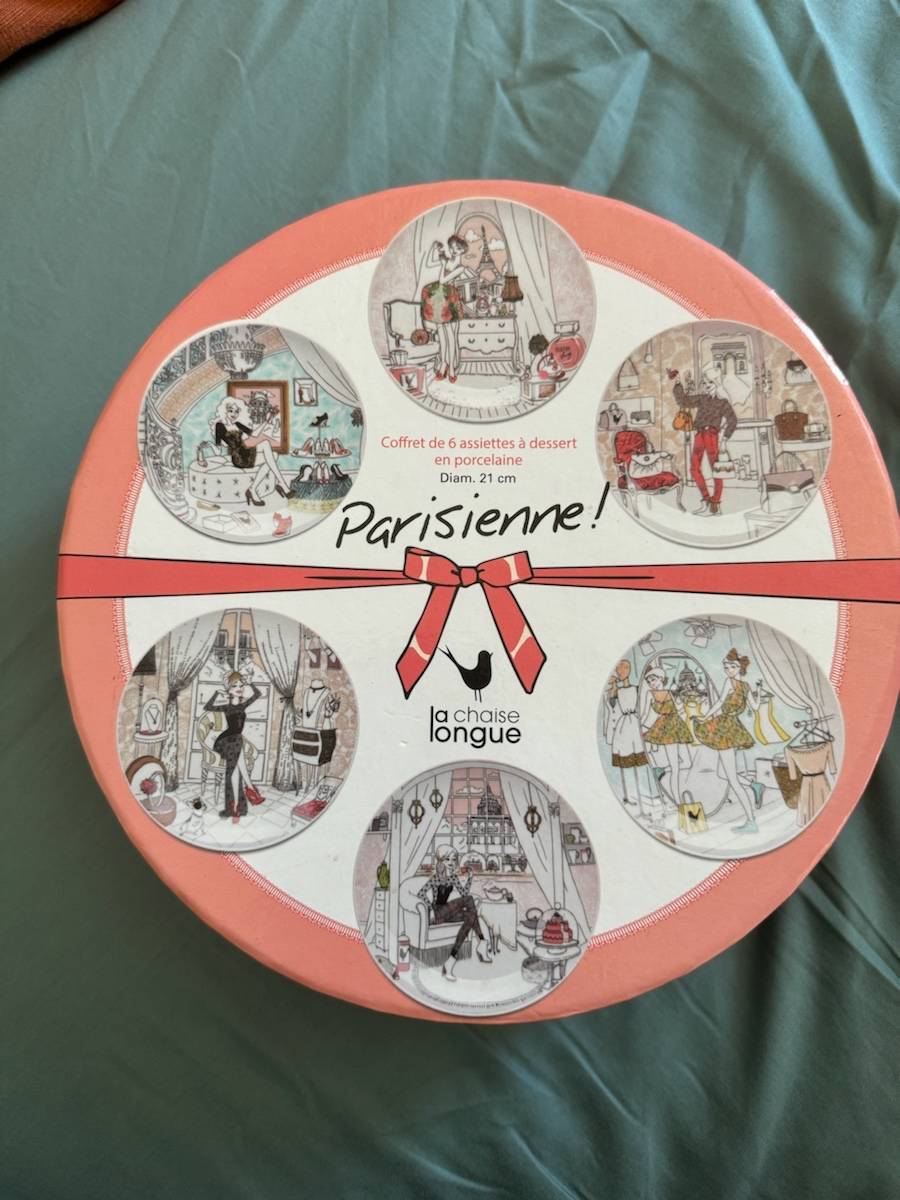 Lot De 4 Assiettes à Dessert Vintage – Inscriptions “Dessert à La Carte” Et “Café De Paris”
