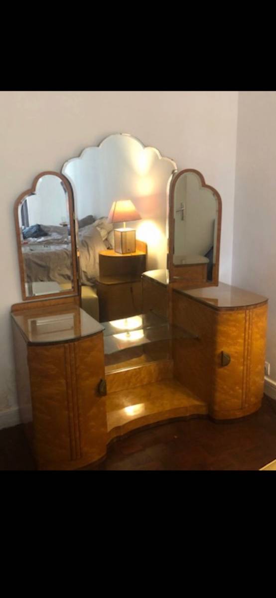 Coiffeuse art déco en bois précieux