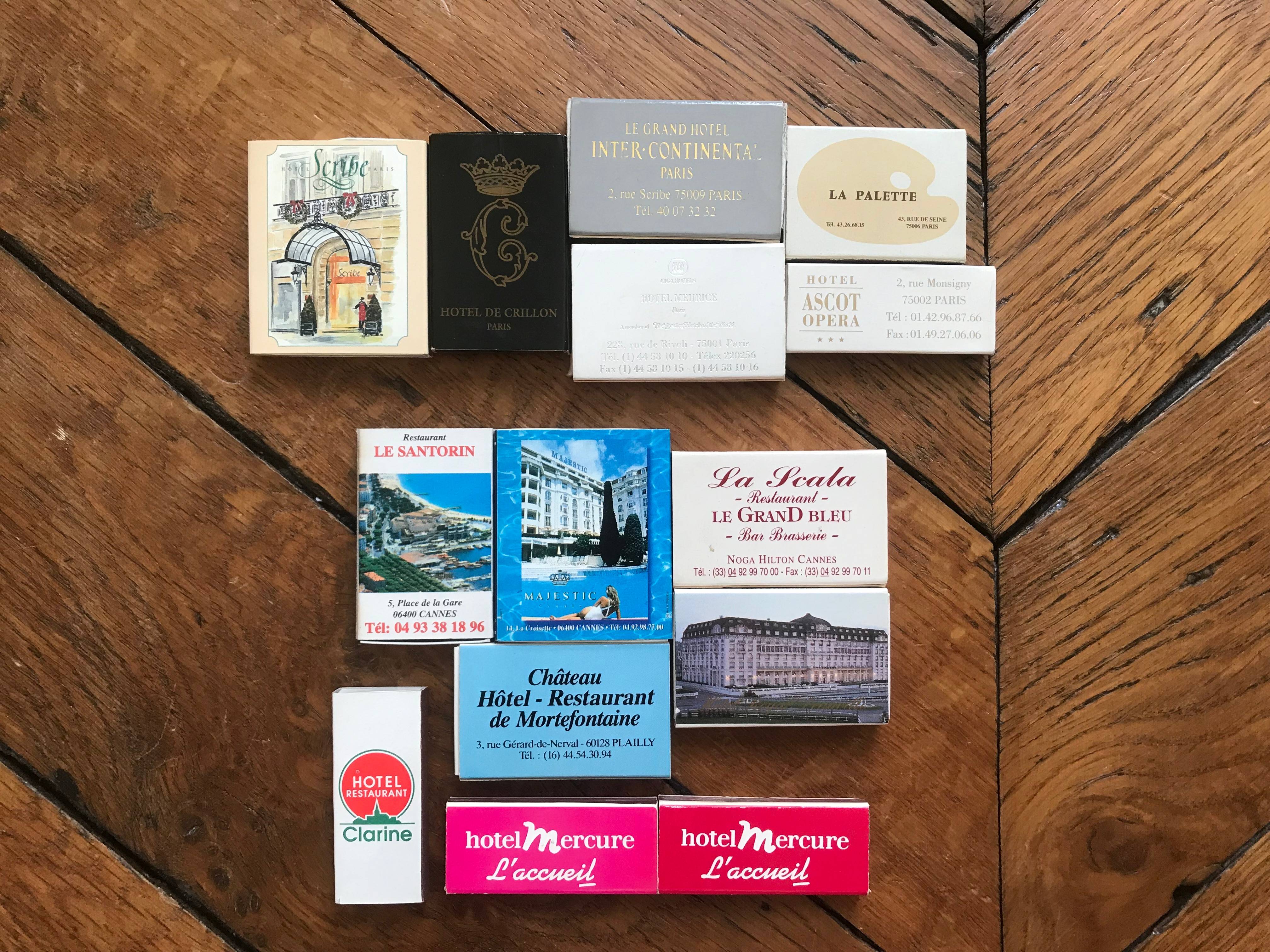 Collection de boîtes d’allumettes (hôtels et restaurants)