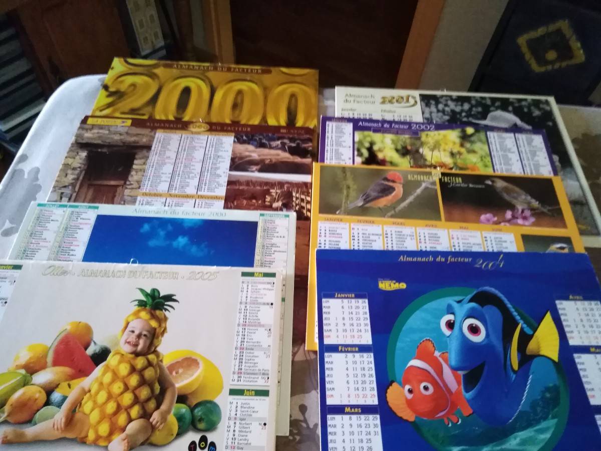 Collection de calendriers de la Posre des années 2000 à 2017