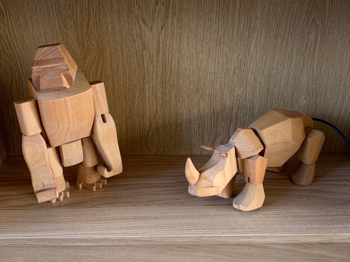 Exceptionnel la Collection complète des animaux de David Week en bois articulés