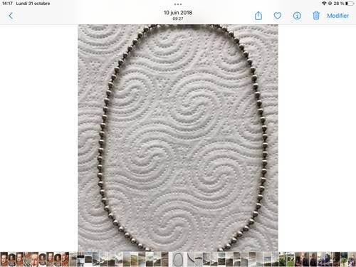 Collier boules en argent massif poinçonné