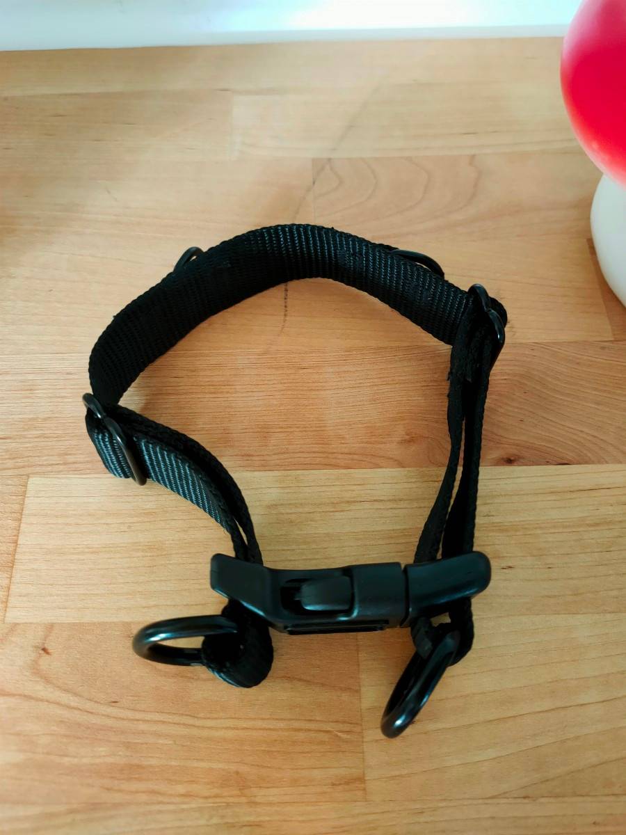 Collier chien noir, nylon taille M