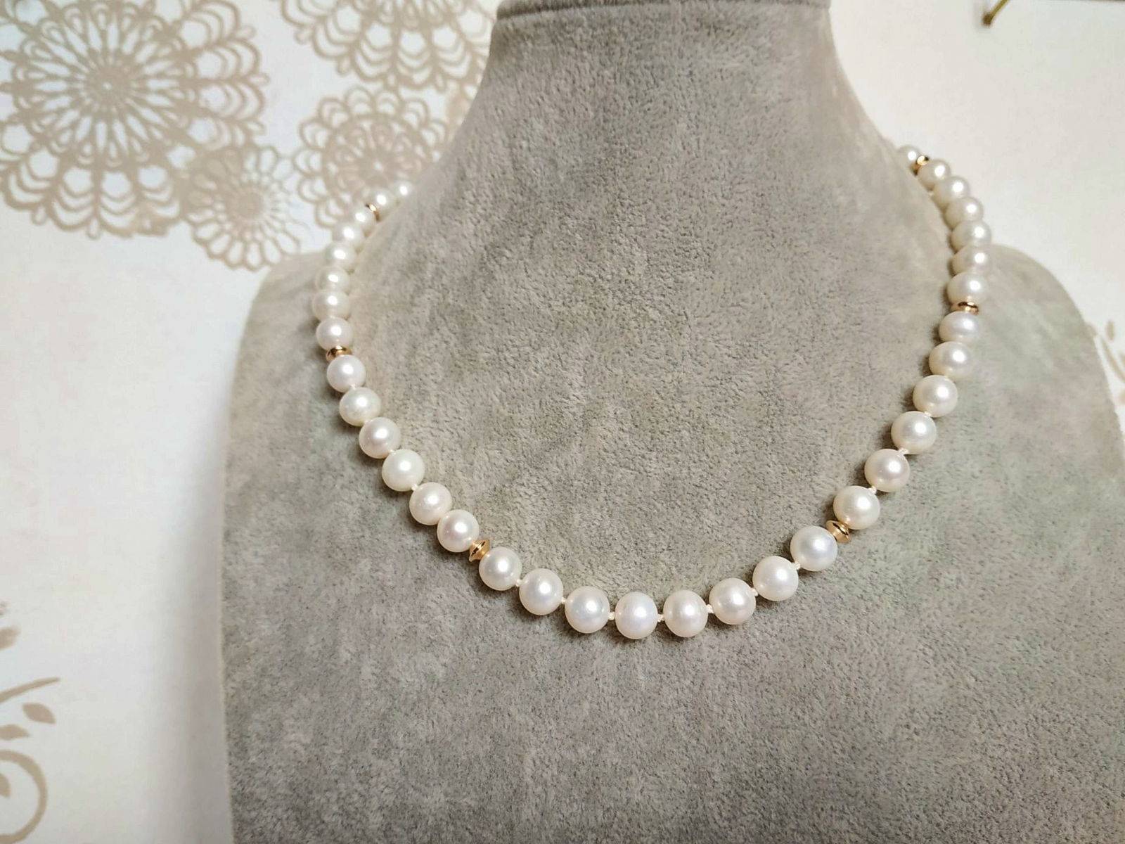 Vends collier de perles de culture d’eau douce 8mm