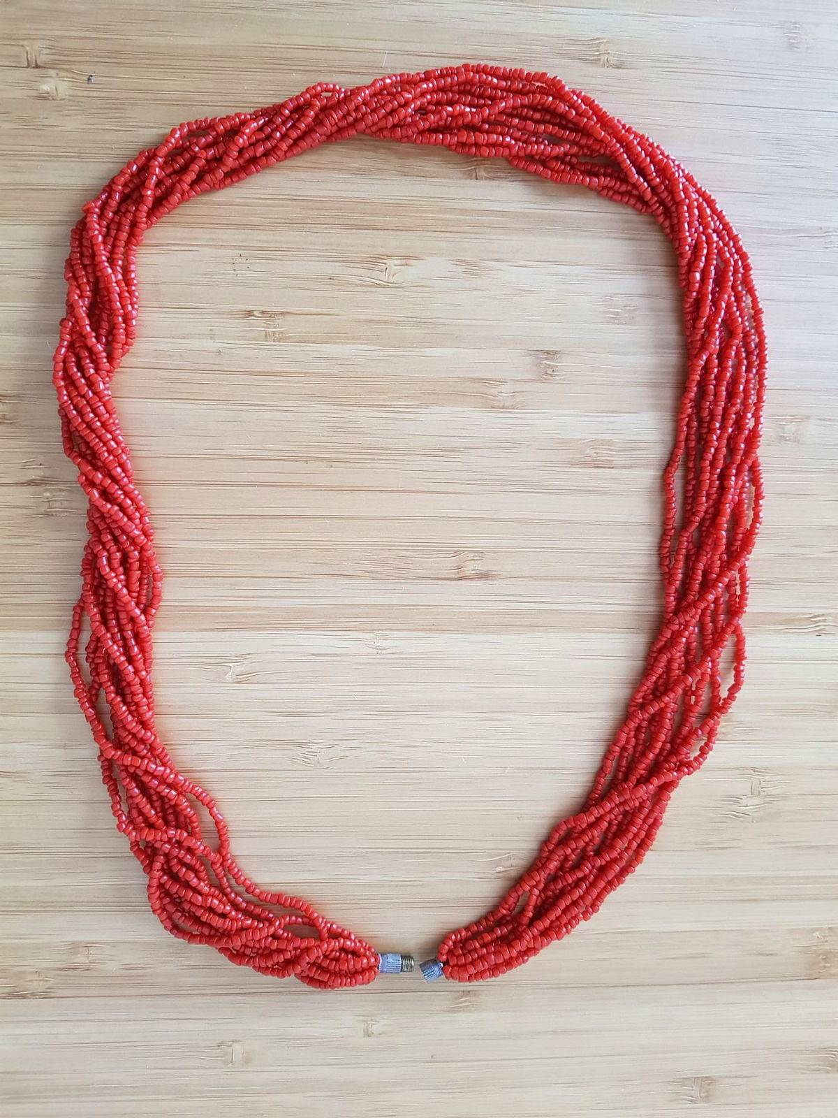 Collier En Corail Naturel Rouge - Longueur Variable - Bijou Occasion