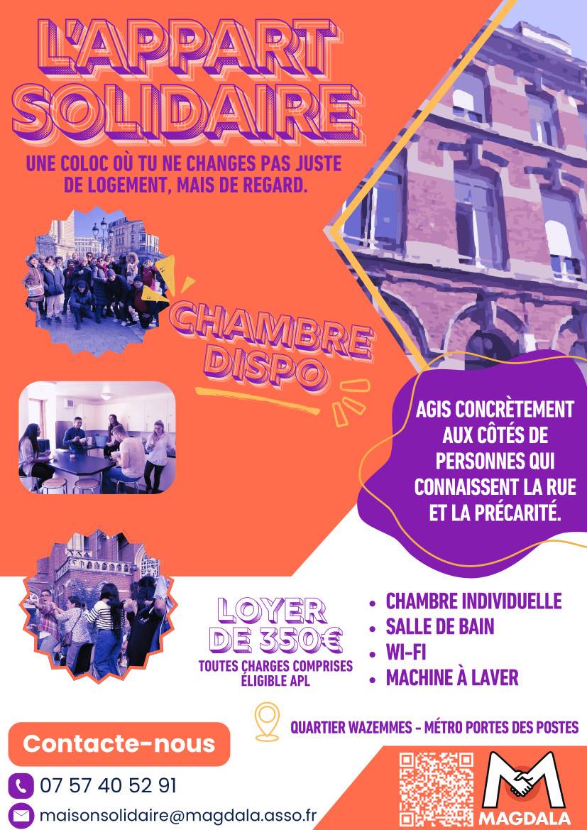 Propose colocation appartement 120m² Lille 59