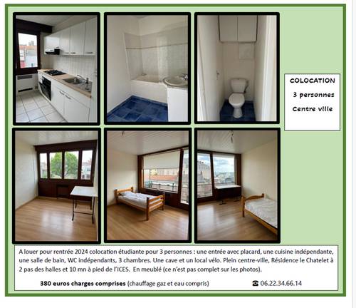 Propose colocation Centre La Roche-sur-Yon - 3 chambres - 53m²