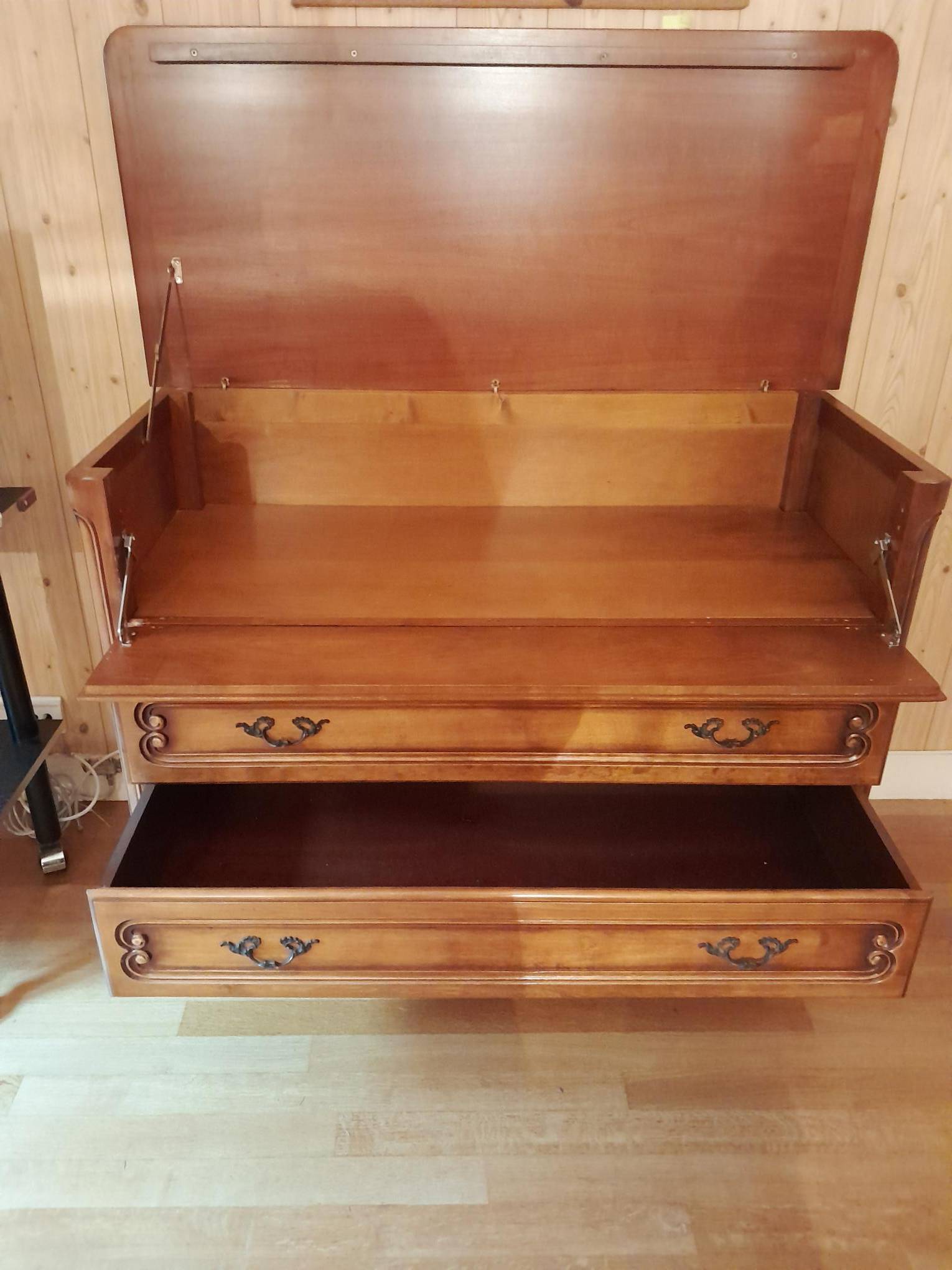 KITHELP Lot De 2 Tiroirs De Rangement Sous Le Lit à Roulettes En Bois Avec Poignées Et Couvercle Amovible, Très Résistants Pour Vêtements, Chaussures, Livres (marron Vintage