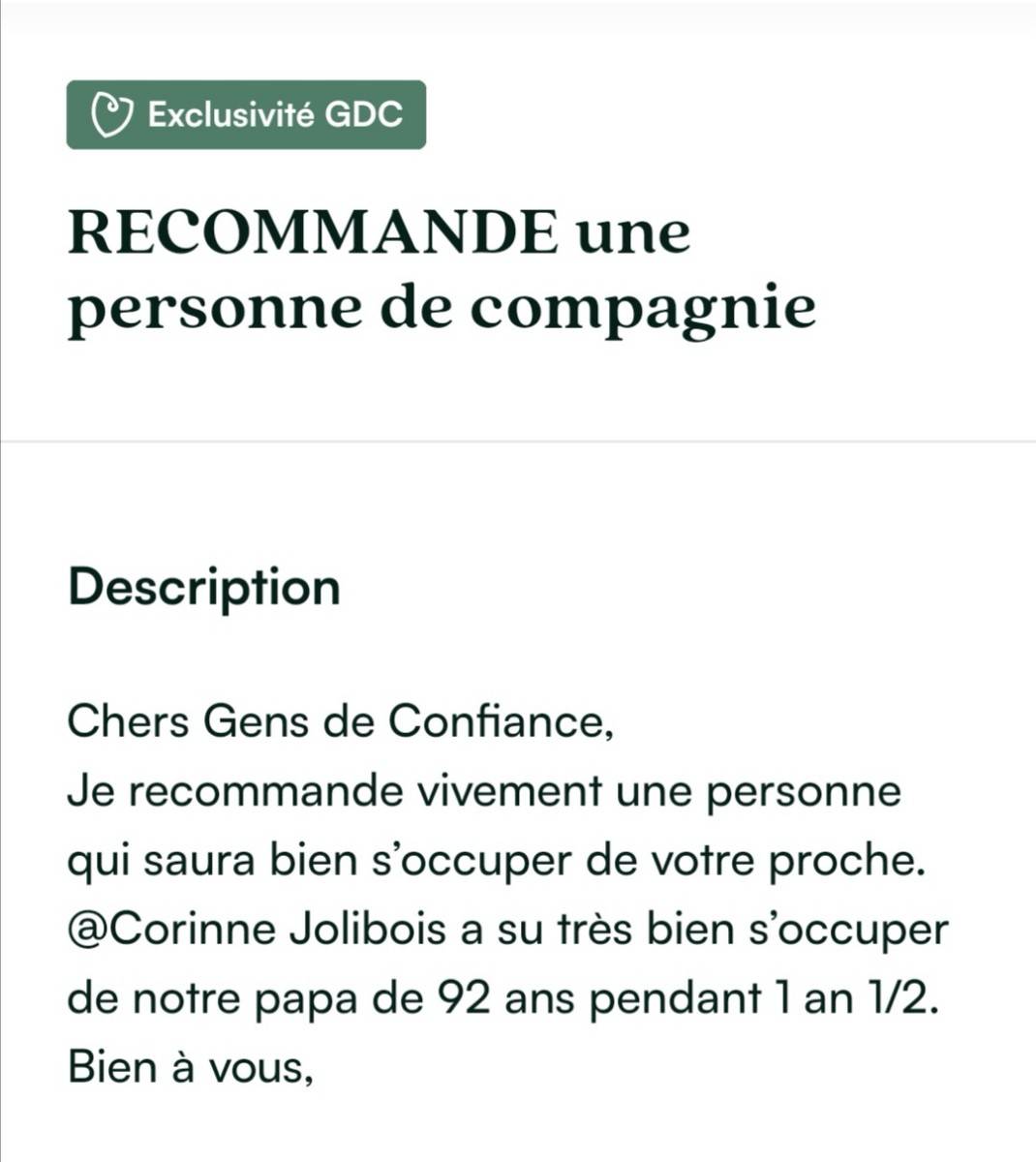 Propose Aide et compagnie pour personnes âgées et handicap (autisme)