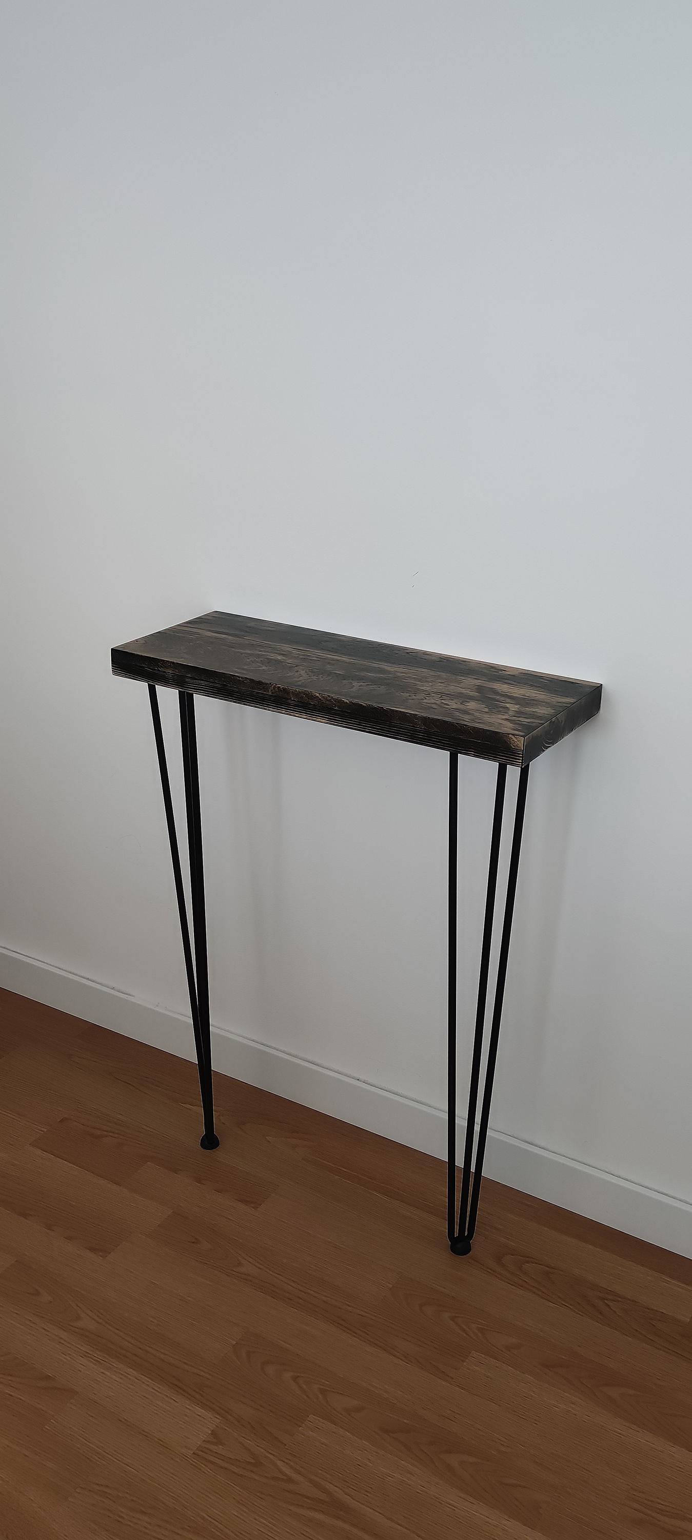 FLEXISTYLE Table Console Industrielle En Chêne Et Métal – LOFT, 60 X 80 X 20 Cm, 2 étagères, Fabriquée UE, Prête à Poser