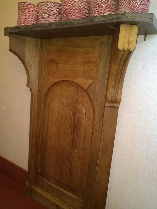 Console avec panneau bois ancien 10 commandements
