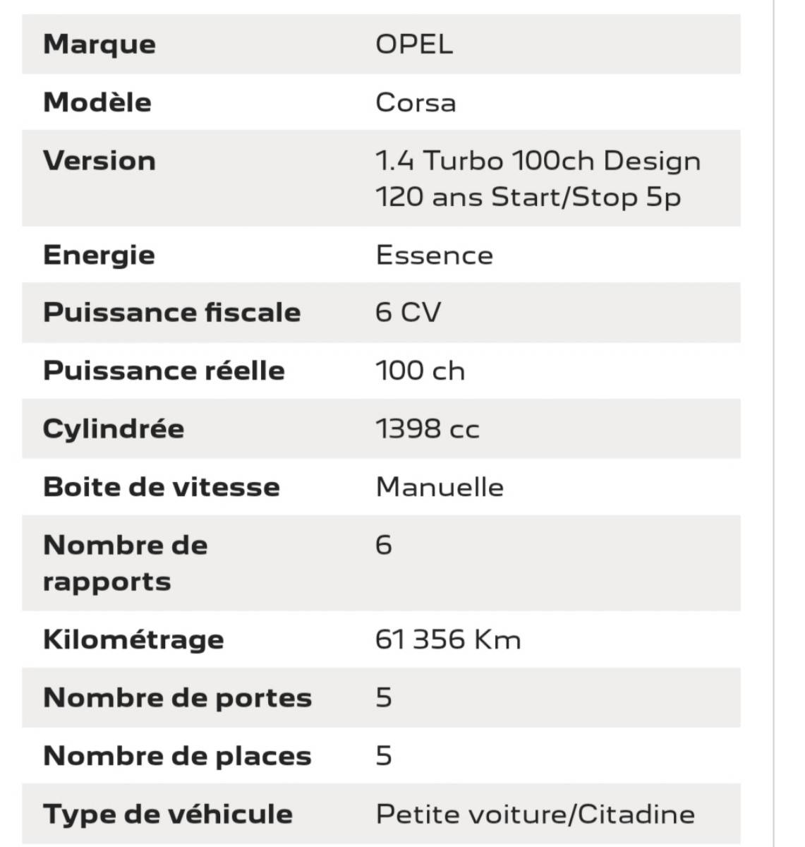 Opel Corsa - 100 Ch - 70000 km - 2020 - Option KIT ÉTHANOL AVEC SONDE Possible