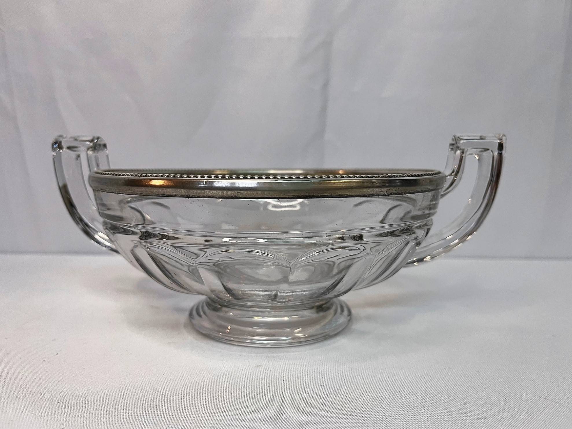 Paire de carafes cristal gravé et argent massif poincon minerve ep XIXe