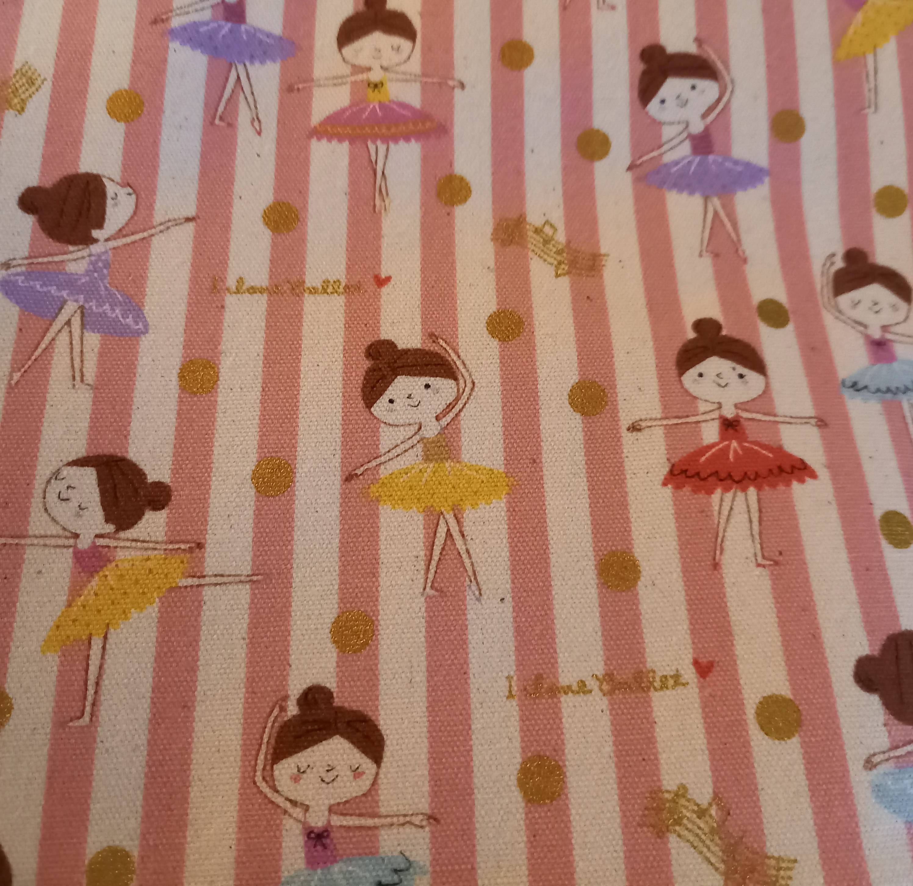 Coupon tissu pur coton du Japon - Petites danseuses
