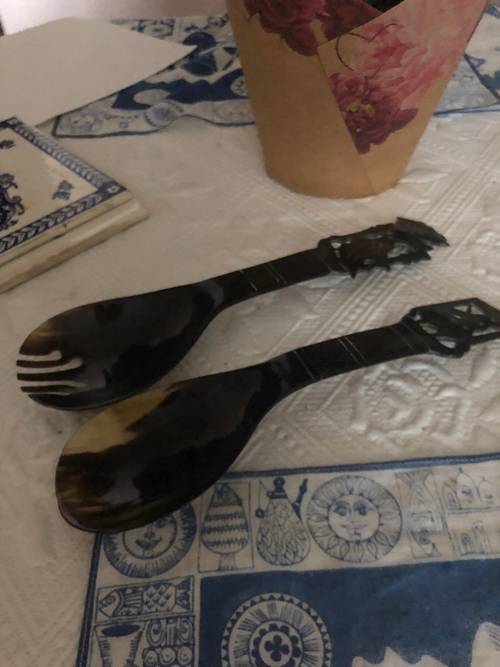 Couverts à salade, finement ciselés, 22cm, à Bali 1976